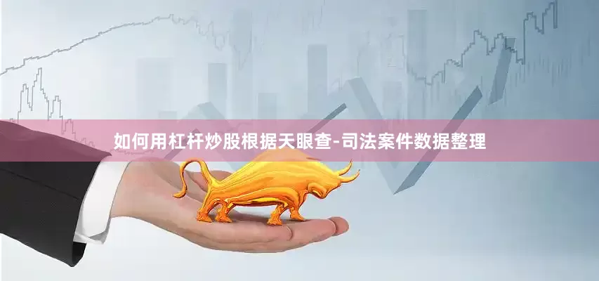 如何用杠杆炒股根据天眼查-司法案件数据整理