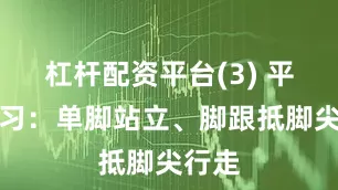 杠杆配资平台(3) 平衡练习：单脚站立、脚跟抵脚尖行走