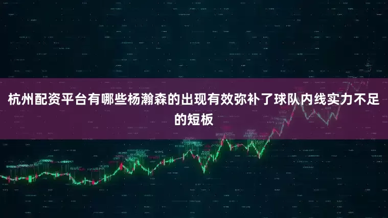 杭州配资平台有哪些杨瀚森的出现有效弥补了球队内线实力不足的短板